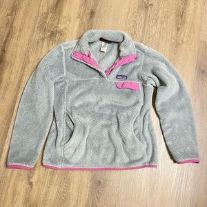 PATAGONIA Gray Pink Retool Snap-T Pullover